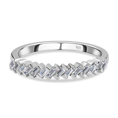 Diamant Band Ring 925 Silber Platin-Überzug image number 0