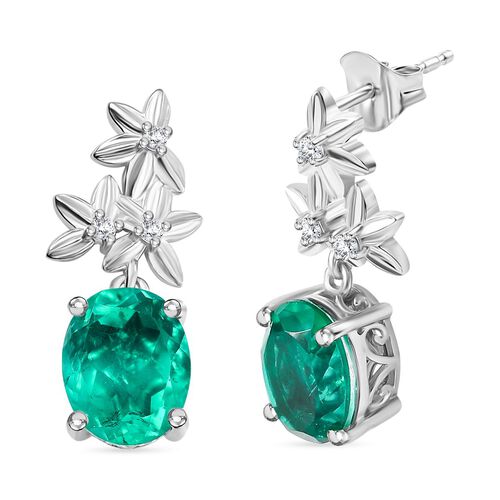 Smaragd Triplett-Quarz und Zirkon Ohrringe - 6,01 ct. image number 0