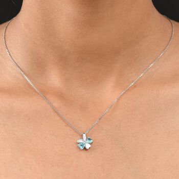 D&rsquo;joy AA Betroka Blauer Apatit Anh&auml;nger 925 Silber rhodiniert ca. 0.94 ct