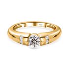 Moissanit Ring, 925 Silber vergoldet, (Größe 21.00) ca. 0.48 ct