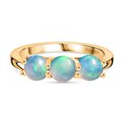 D'Joy AA Natürlicher, äthiopischer Welo Opal Ring 925 Silber vergoldet (Größe 17.00) ca. 1,19 ct