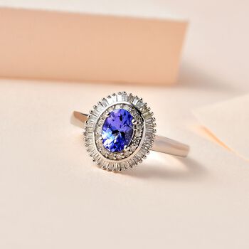 AA Tansanit und Diamant-Ring - 1,02 ct.