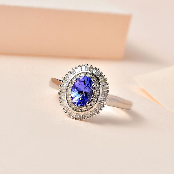 AA Tansanit und Diamant-Ring - 1,02 ct. image number 2