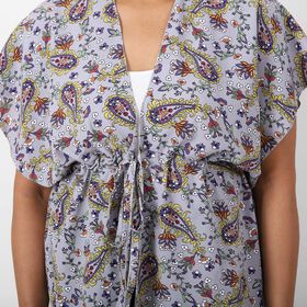 Langes Chiffon Kleid mit Paisleymuster, Einheitsgr&ouml;&szlig;e