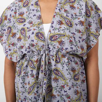 Langes Chiffon Kleid mit Paisleymuster, Einheitsgr&ouml;&szlig;e