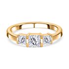 J Francis gefertigt mit SWAROVSKI Zirkonia Ring 925 Silber 750 Gelbgold Vermeil (Größe 19.00)