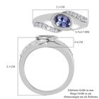Tansanit und Zirkon Halo Ring 925 Silber Platin-Überzug image number 6