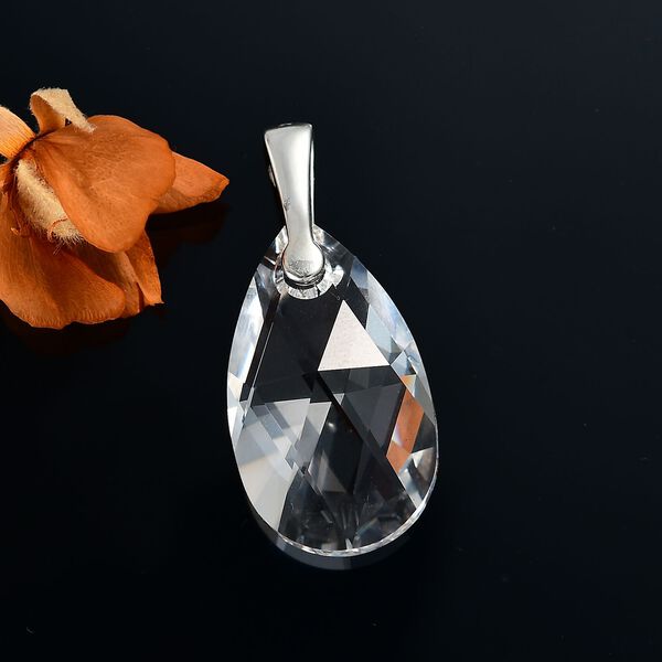 J Francis gefertigt mit SWAROVSKI- Weißer Swarovski Kristall Anhänger image number 2