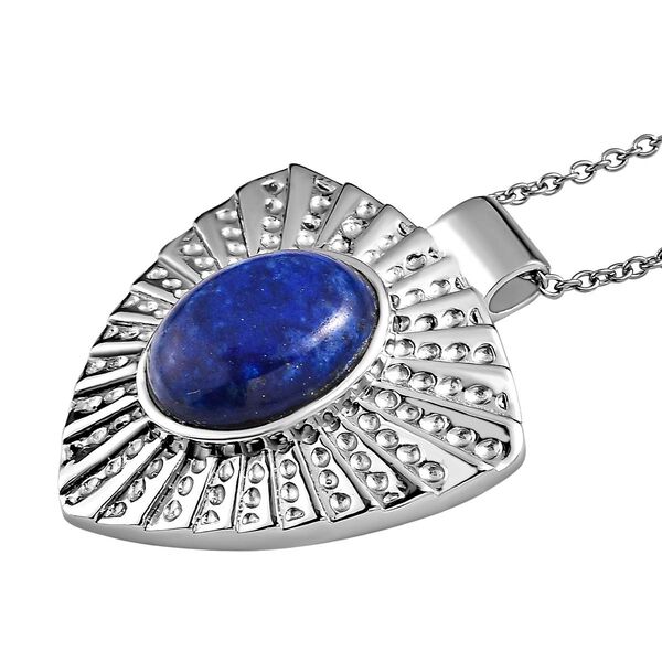 Cleopatra-Stil Lapislazuli Anh&auml;nger mit Kette, 316L Edelstahl ca. 10.50 ct image number 4