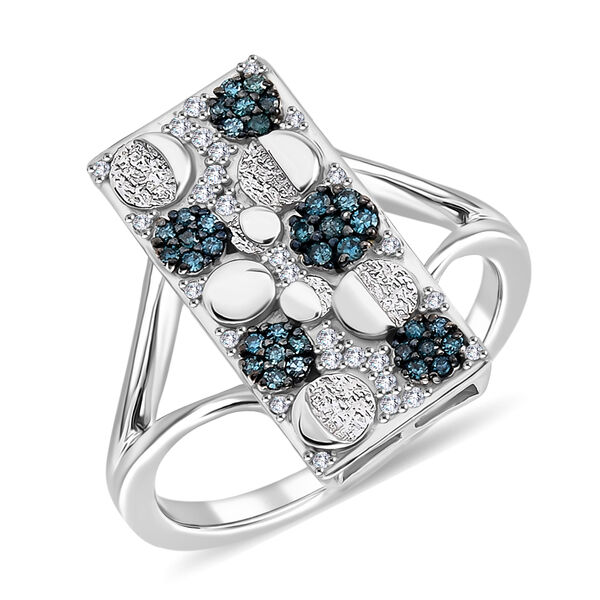 GP Italienische Garten Kollektion - Kanchanaburi Blauer Saphir, Blauer Diamant Ring 925 Silber rhodiniert (Gr&ouml;&szlig;e 18.00) ca. 0.27 ct image number 5