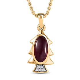 Afrikanischer Rubin (Fissure gefüllt), Kanchanaburi Blauer Saphir Schmuckset 925 Silber Gelbgold Vermeil ca. 3,76 ct.