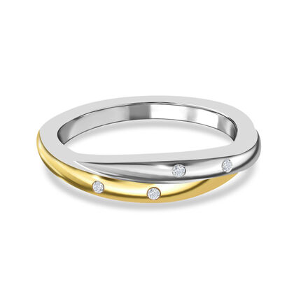 Diamant band Ring 925 Silber Platin-Überzug