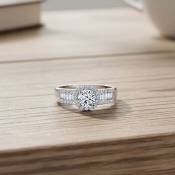 LUXURIANT DIAMOND - Lab Grown Diamant VS-EF IGI zertifiziert Ring 925 Silber rhodiniert (Gr&ouml;&szlig;e 18.00) ca. 1.00 ct