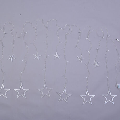 126 LED Vorhang warmweiße Lichterkette - Stern, 3xAA (nicht inkl.), Größe 350x85 cm image number 1