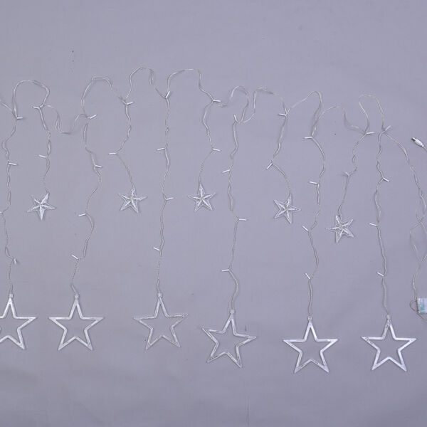 126 LED Vorhang warmweiße Lichterkette - Stern, 3xAA (nicht inkl.), Größe 350x85 cm image number 1
