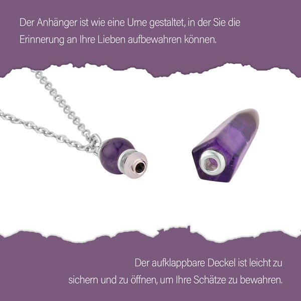 Afrikanischer Amethyst Urnen-Anh&auml;nger mit Kette image number 8