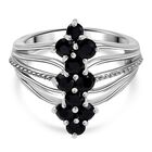 Schwarzer Spinell Ring Messing (Größe 18.00) ca. 1,85 ct