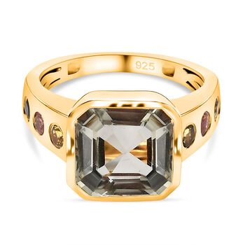 Prasiolith und Mehrfach-Turmalin-Ring - 5,26 ct.