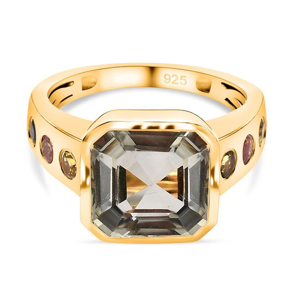 Prasiolith und Mehrfach-Turmalin-Ring - 5,26 ct.