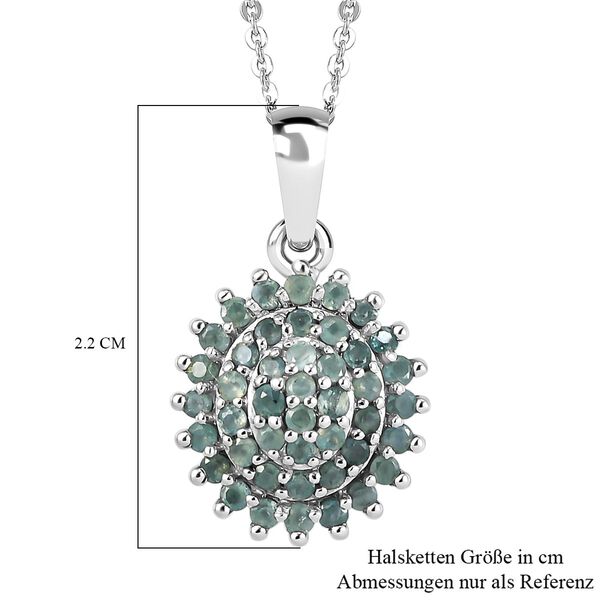 Alexandrit Cluster Halo Anhänger mit Kette in Silber image number 7