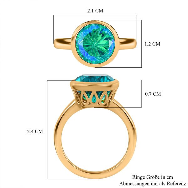 Paraiba Pfau Triplett Quarz Ring - 4,14 ct. image number 6