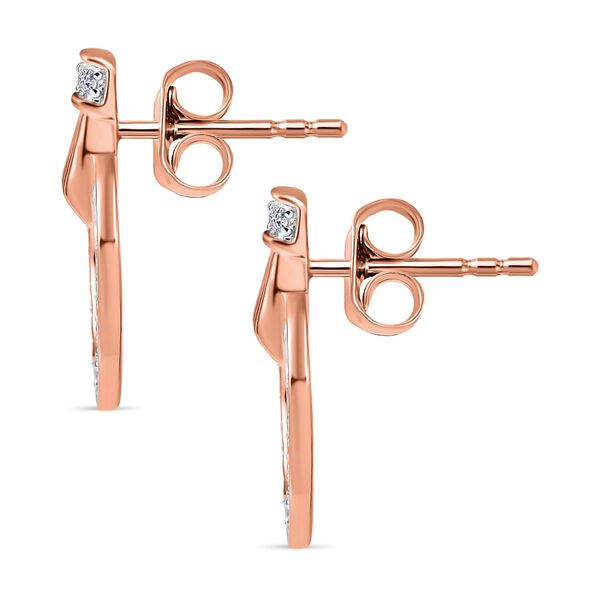 LUXURIANT SI-GH Labor Diamant Ohrringe, 925 Silber mit Ros&eacute;gold E-Beschichtung - 0,50 ct. image number 4