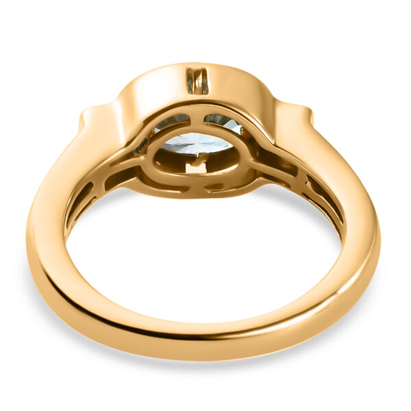 Blauer und Wei&szlig;er Zirkon Ring 925 Silber vergoldet  ca. 2,17 ct image number 6