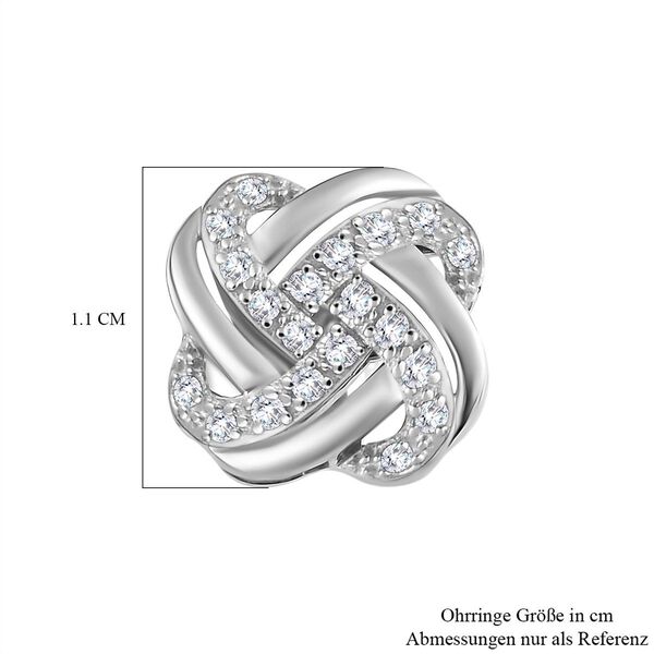 Liebesknoten Wei&szlig;e Diamant-Ohrstecker - 0,20 ct. image number 6