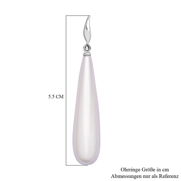 Wei&szlig;e Muschelkernperle Ohrringe 925 Silber rhodiniert image number 5