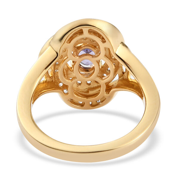 Tansanit und Zirkon Ring 925 Silber Gelbgold Vermeil ca. 0.8 image number 6