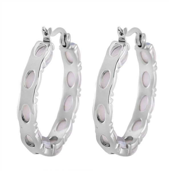 Wei&szlig;e simulierte Opal-Inside-Out-Creolen image number 5