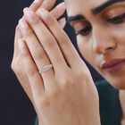 Weißer Diamant Ring, 925 Silber Gelbgold Vermeil (Größe 16.00) ca. 0.33 ct image number 2