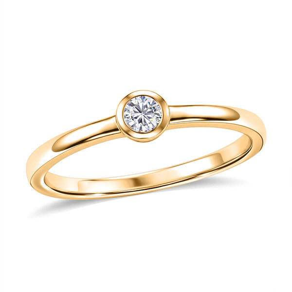 LUXURIANT DIAMOND - Lab Grown Diamant VS-EF Ring 925 Silber 750 Gelbgold Vermeil (Gr&ouml;&szlig;e 23.00) ca. 0,25 ct image number 3