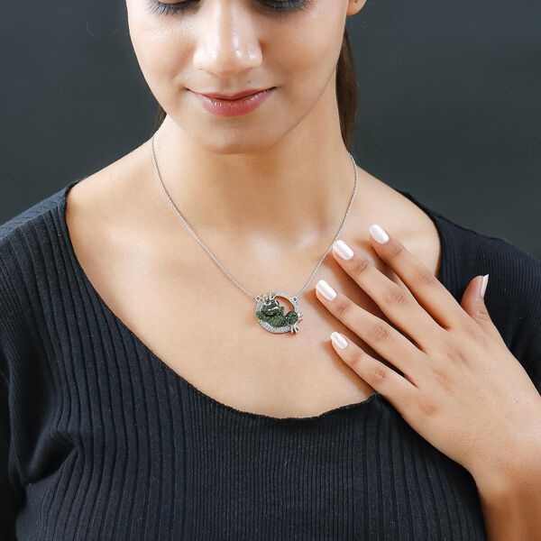 GP Italian Garden Kollektion - Rhodolith Granat, Chromdiopsid und Multi-Edelstein-Halskette, 45 cm - 2,14 ct. image number 2