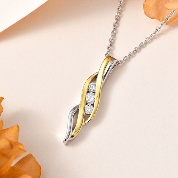 Moissanit Anh&auml;nger mit 50cm Kette - 0,35 ct. image number 2