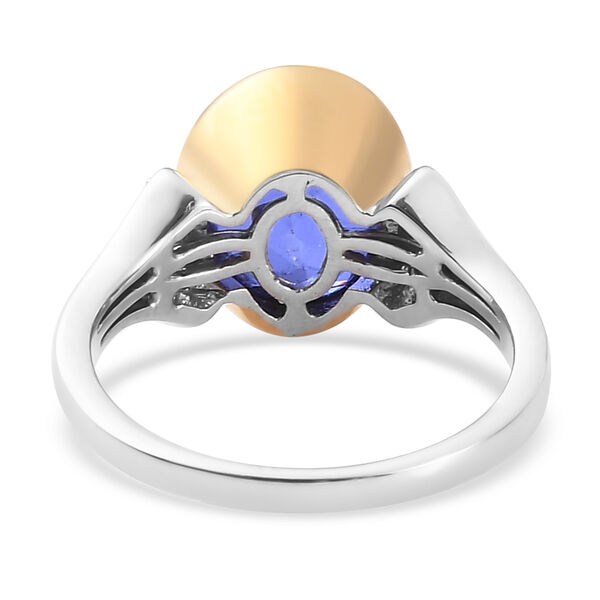 Farbiger Tansanit Quarz und wei&szlig;er Zirkon-Ring, 925 Silber Bicolor  ca. 2,90 ct image number 6