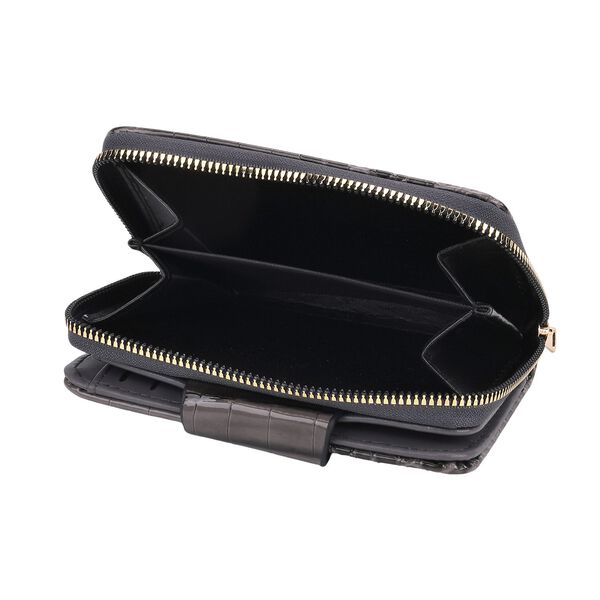 Elegante Geldb&ouml;rse mit Krokopr&auml;gung, RFID-Schutz, 14,5&times;9,5cm, Schwarz image number 7