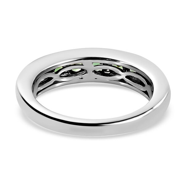 Tsavorite Granat Half Eternity Band Ring 925 Silber Platin-Überzug image number 5