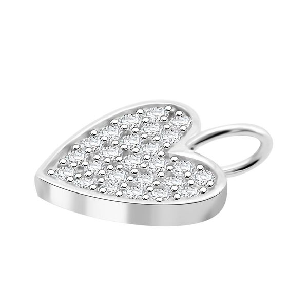 LUSTRO STELLA weißer Zirkonia Herz Anhänger image number 3