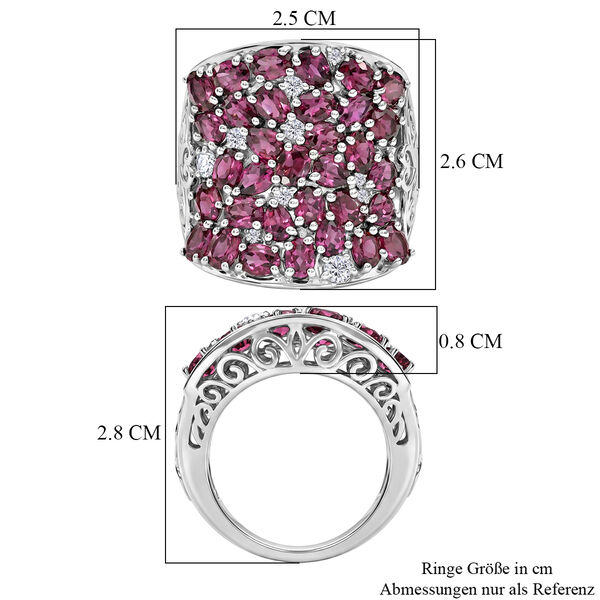 D'Joy AA nat&uuml;rlicher Rhodolith Granat und Zirkon Ring - 7,50 ct. image number 6