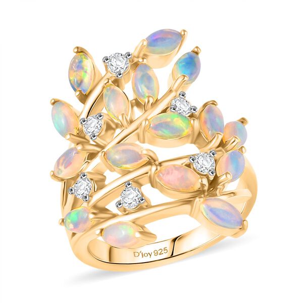 D'Joy AA nat&uuml;rlicher, &auml;thiopischer Welo Opal und Zirkon Ring - 2,12 ct. image number 3