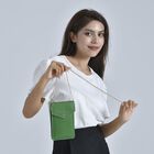 Sencillez - Handy Crossbody Tasche aus 100% echtem Leder mit Sichtfenster, 12x1x18cm, Grün image number 2