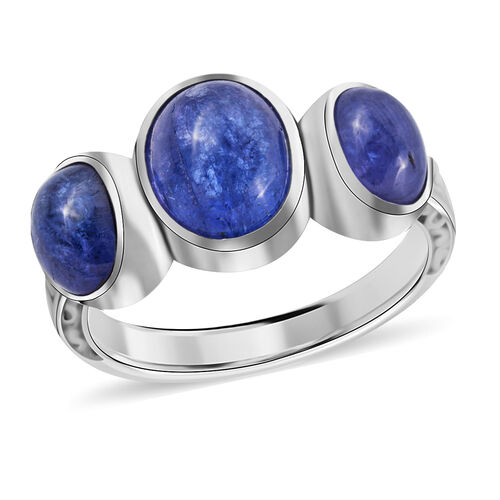 Royal Bali Kollektion - Tansanit 3 Stein Ring 925 Silber image number 0