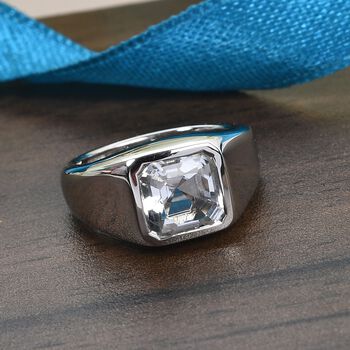 Petalit Solit&auml;r Ring 925 Silber Platin-&Uuml;berzug