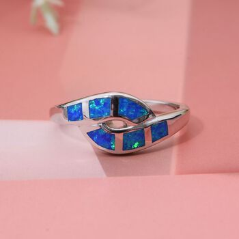 Simulierter blauer Opal-Ring