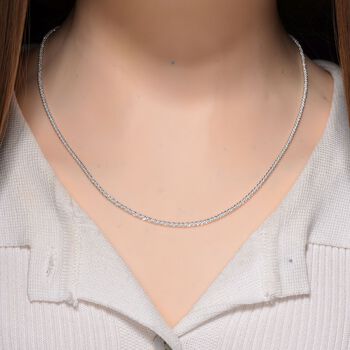 Funkel Halskette, Nickelfreies Messing Silberfarben ca. 50 cm + 5 cm Extender