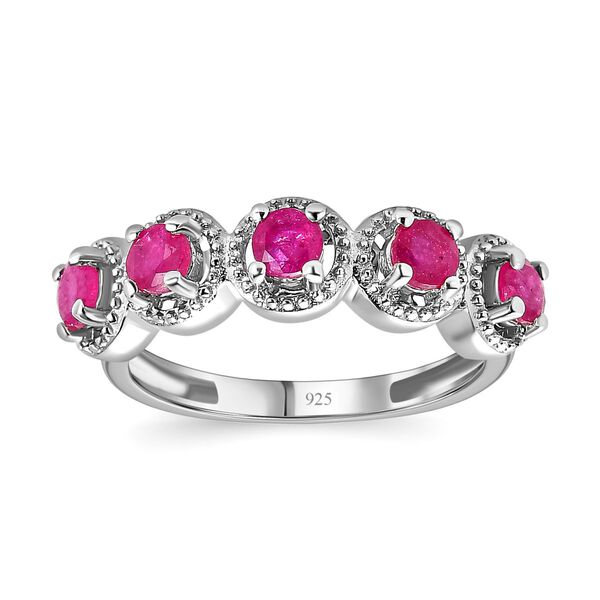 Afrikanischer Rubin (Fissure gef&uuml;llt) Ring, 925 Silber platiniert, (Gr&ouml;&szlig;e 21.00) ca. 0.88 ct image number 4