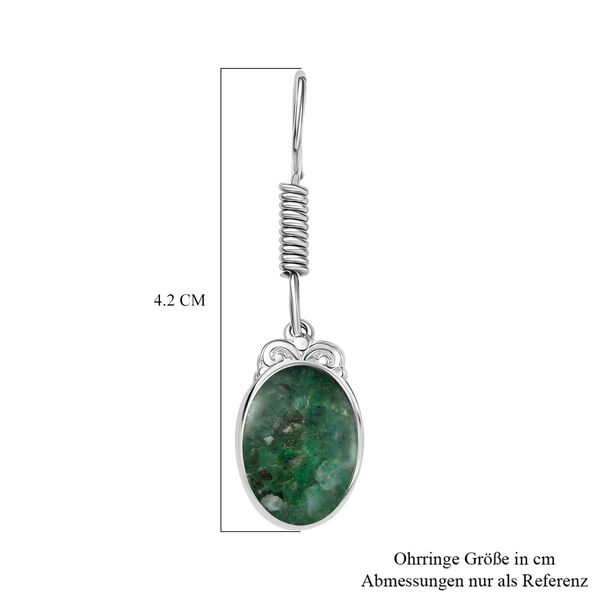 Smaragd-Matrix Ohrringe 950 Kupfer ca. 5.02 ct image number 6