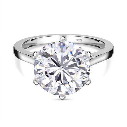 Weißer Kristall Ring, 925 Silber (Größe 21.00)