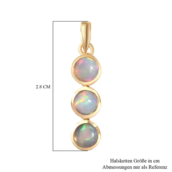 Nat&uuml;rlicher &Auml;thiopischer Opal 3 Stein Anh&auml;nger 925 Silber vergoldet ca. 1,00 ct image number 6